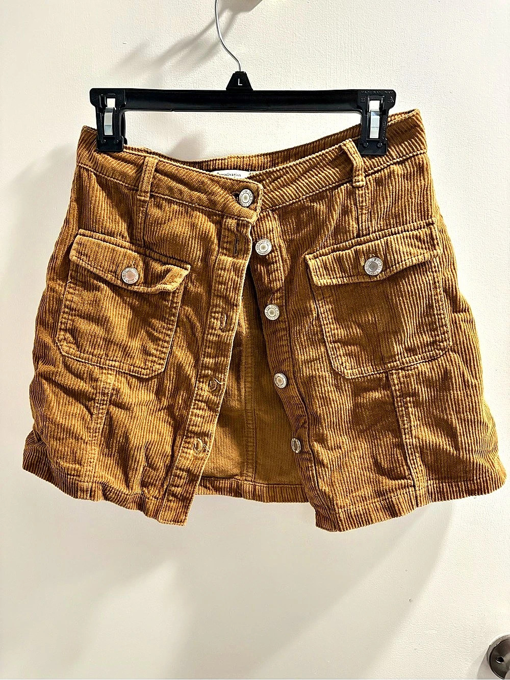 Stradivarius Corduroy Mini Skirt Brown Size 6 Like New